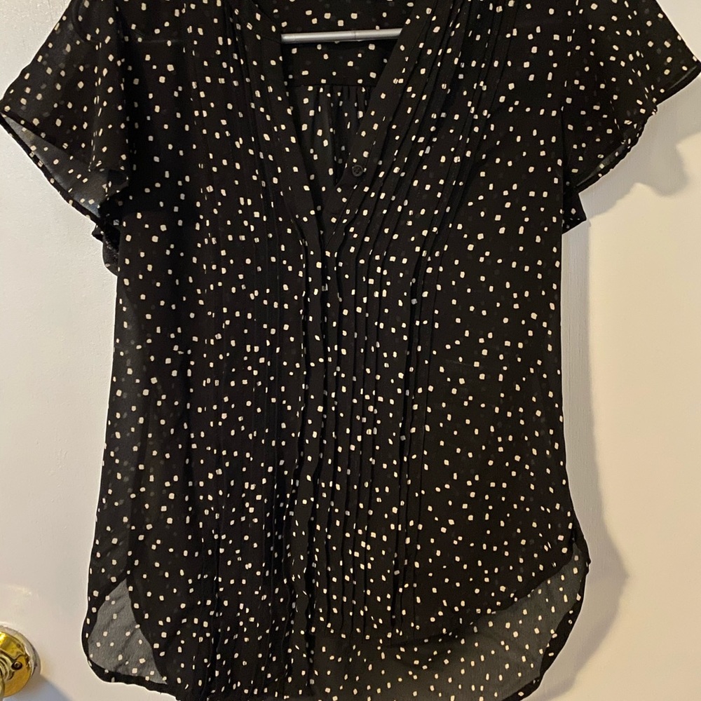 Black polka dot blouse